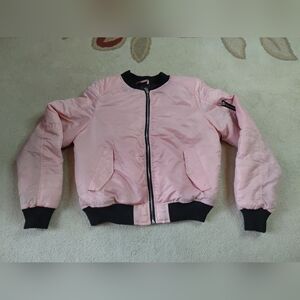 South Pole Pink Bomber Jacket with Black Accents